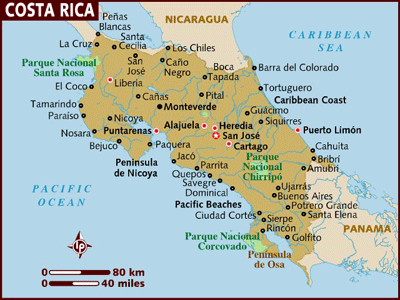 Costa Rica Karte